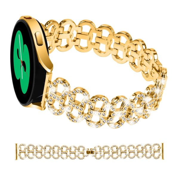 Samsung Galaxy Watch 6   6 Classic rhinestone décor metal strap with connector - Gold Online