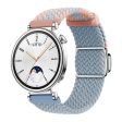 Huawei Watch GT 4 41mm Universal 18mm Watch Strap Woven Wrist Band with Silver Magnetic Buckle - Blue+Pink+Rock Cyan Hot on Sale