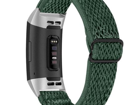 Fitbit Charge 4   Charge 3 nylon elastic watch strap - Army Green Online Sale