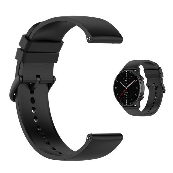 22mm Universal silicone quick release watch strap - Black   Black Buckle Online Hot Sale