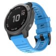 KALEBOL KLB-LWGJ-001 For Garmin Fenix 7   7 Pro 22mm Watch Band Concave Dot Silicone Strap - Sky Blue Supply