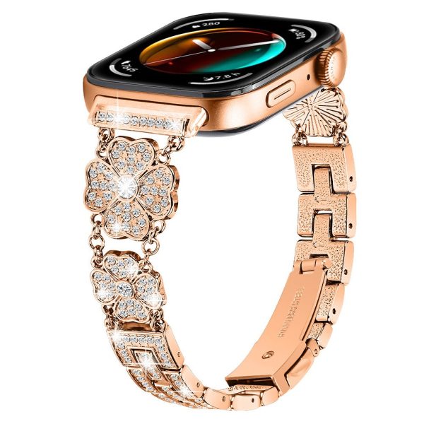 Huawei Watch Fit 3 Band Smart Watch Metal Wrist Strap with Rhinestone - Rose Gold Hot on Sale