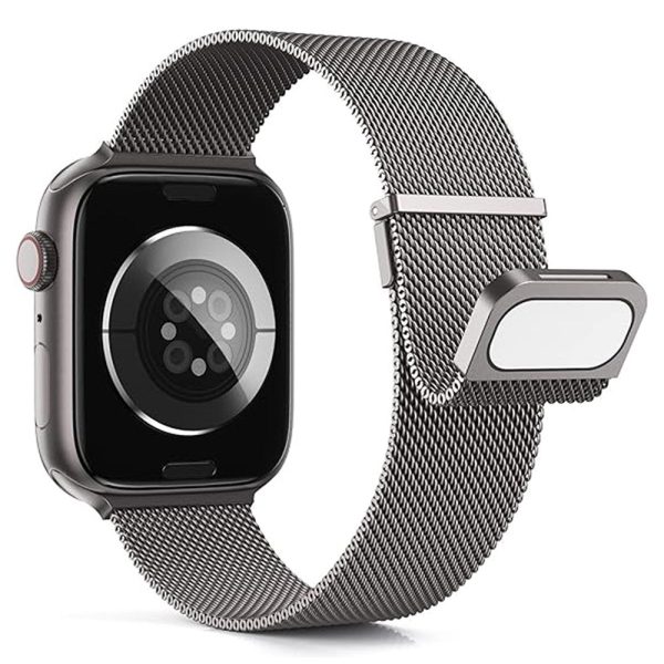 KALEBOL Apple Watch Series 49mm - 45mm - 44mm - 42mm Milanese Magnetic Watch Strap - Grey Online Sale