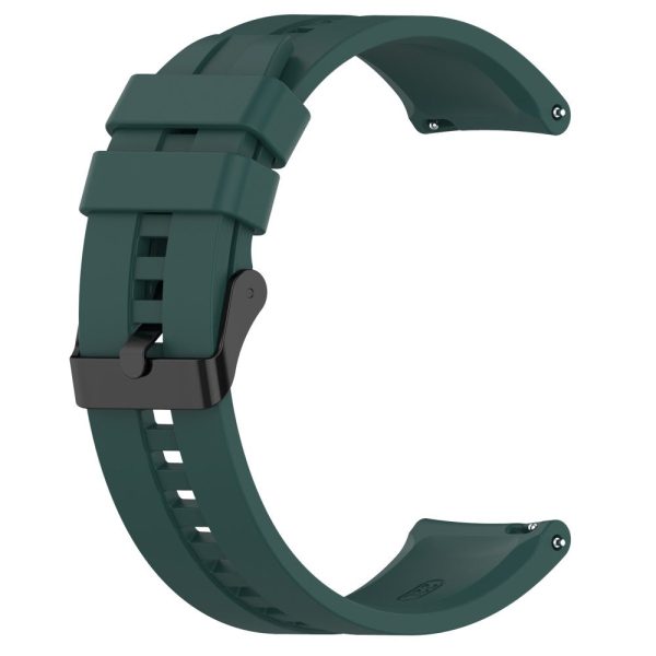 20mm Universal silicone watch strap - Black Steel Buckle   Blackish Green Online