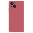 Beveled anti-drop rubberized cover for iPhone 14 - Red For Sale