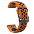 22mm dual color silicone strap for Garmin and Coros watch - Orange   Black Fashion