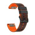 Garmin Fenix 7X   7X Pro   6X Watch Band 26mm Leather + Silicone Replacement Wristband Strap - Black+Orange Sale