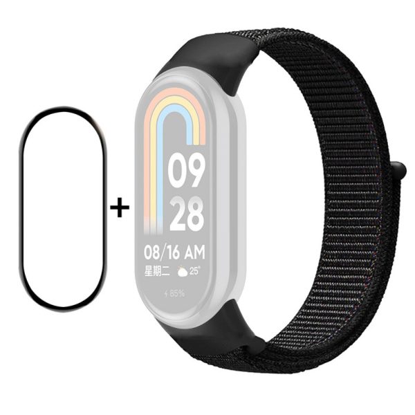 HAT PRINCE Xiaomi Smart Band 8 nylon strap with screen protector - Black Discount