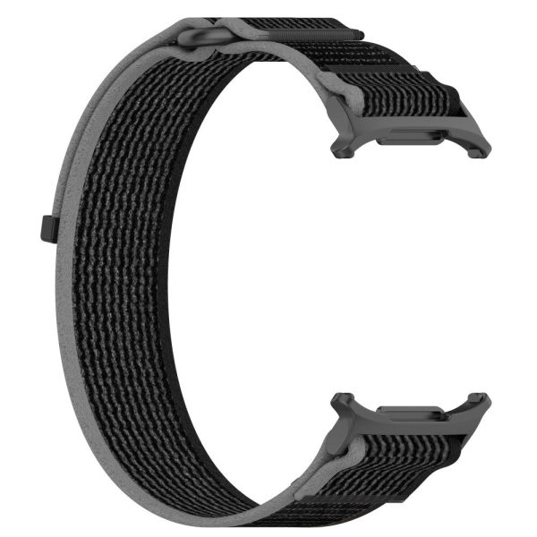 KALEBOL Samsung Galaxy Watch Ultra 47mm Watch Strap Breathable Nylon Sport Strap - Black+Grey Online now