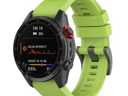 20mm Garmin Fenix 7S   Instinct 2S silicone watch strap with metal buckle - Green Discount