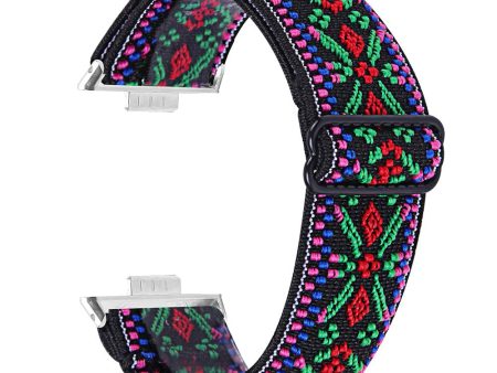 Huawei Watch Fit 3 Nylon Watch Strap Pattern Print Adjustable Elastic Wrist Band - 16# For Discount