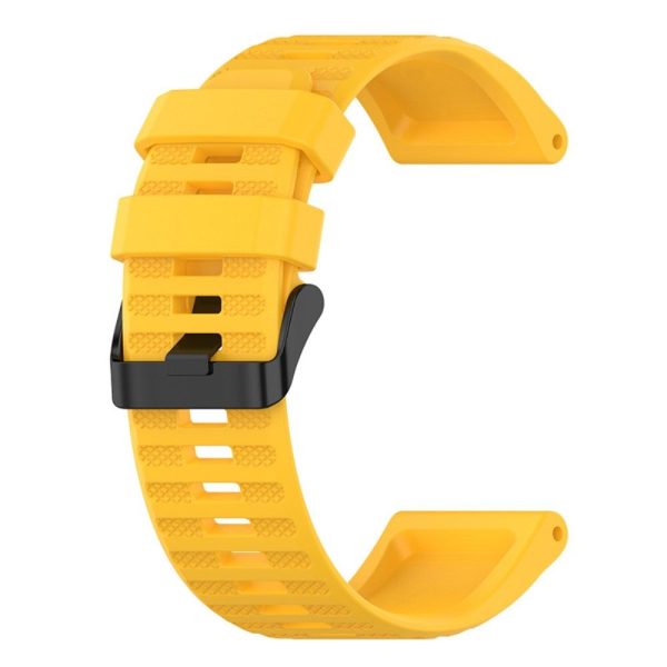 26mm breathable silicone watch strap for Garmin watch - Yellow Online