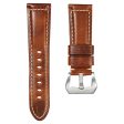 22mm Universal Genuine leather strap - Light Brown   Silver Buckle For Discount