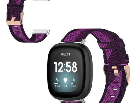 Fitbit Sense   Versa 3 nylon watch band - Purple Stripes Discount