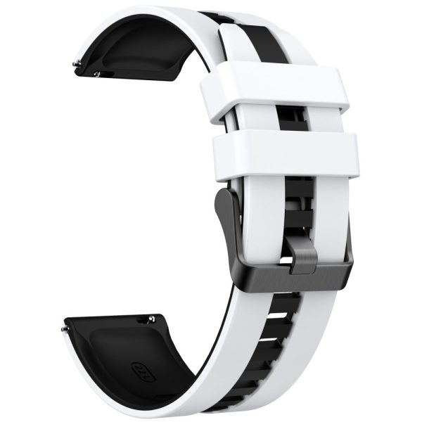 Huawei Watch 4   4 Pro   GT 4 46mm Replacement Strap 22mm Universal Silicone Watch Band - White+Black Supply