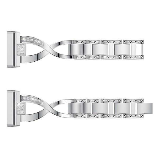 Fitbit Sense 2   Versa 4 rhinestone decor watch strap - Silver For Sale