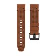 Garmin Fenix 7   7 Pro Watch Strap 22mm Leather + Silicone Watch Band - Brown+Black Hot on Sale