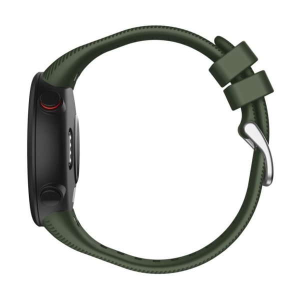 Garmin Forerunner 45S silicone silver buckle watch band - Army Green Online now