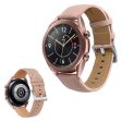 Samsung Galaxy Watch 3 (45mm) fine stitch genuine leather watch band - Light Brown For Cheap