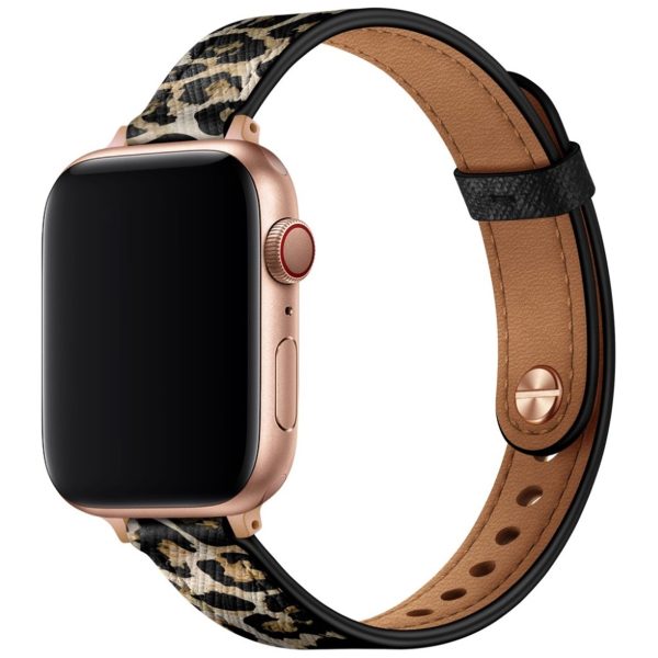 Apple Watch 40mm top layer genuine leather watch strap - Leopard Cheap