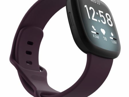 Fitbit Versa 3   Sense silicone watch band - Dark Purple Size: L Fashion