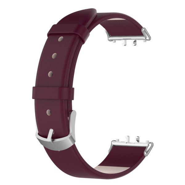 Samsung Galaxy Fit3 SM-R390 Replacement Wrist Band Adjustable Leather Watch Strap - Wine Red Hot on Sale