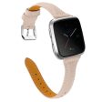 Fitbit Versa 2   Versa Lite   Versa simple genuine leather watch strap - Pink on Sale