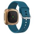 Fitbit Sense 2   Versa 4 simple silicone watch strap - Dark Green Supply