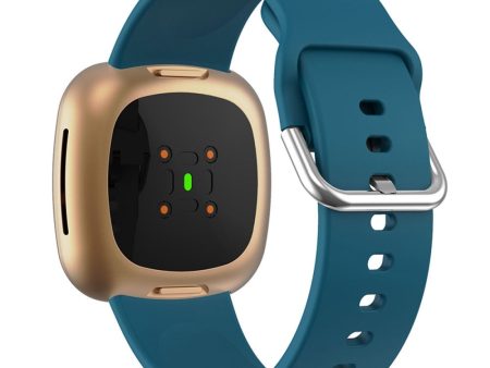 Fitbit Sense 2   Versa 4 simple silicone watch strap - Dark Green Supply