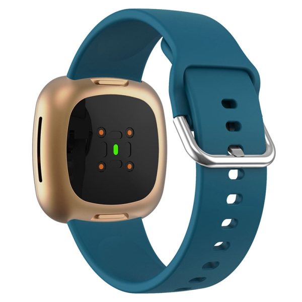 Fitbit Sense 2   Versa 4 simple silicone watch strap - Dark Green Supply