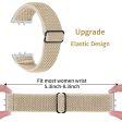 Samsung Galaxy Fit3 SM-R390 Woven Watch Strap Adjustable Wrist Band with Silver Connector - Apricot Supply