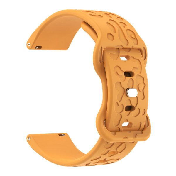 KALEBOL 22mm Silicone Strap for Huawei Watch 4   4 Pro   GT 4 46mm Leopard Texture Watch Band - Yellow on Sale