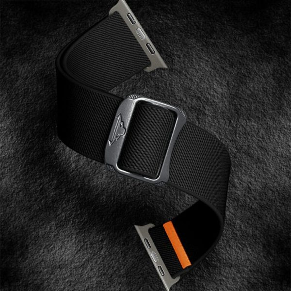 Nylon Strap for Apple Watch Series 49mm - 45mm - 44mm - 42mm Band - Black Cheap