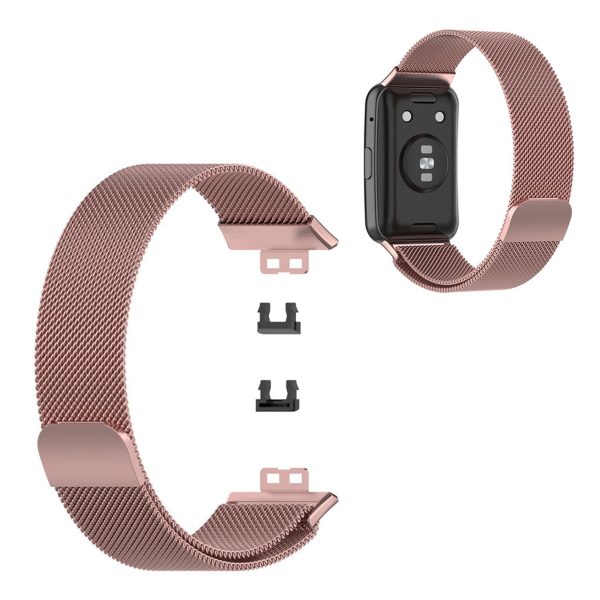 Huawei Watch Fit stainless steel watch band - Pink on Sale