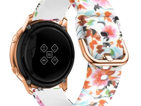 20mm Samsung Galaxy Watch Active pattern silicone watch band - Beautiful Flowers Fashion