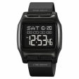 SKMEI 2193 Square Digital Watch with EL Backlight - Black+Black Dial Online Hot Sale