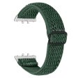 Samsung Galaxy Fit3 SM-R390 Woven Watch Strap Adjustable Wrist Band with Silver Connector - Army Green Online