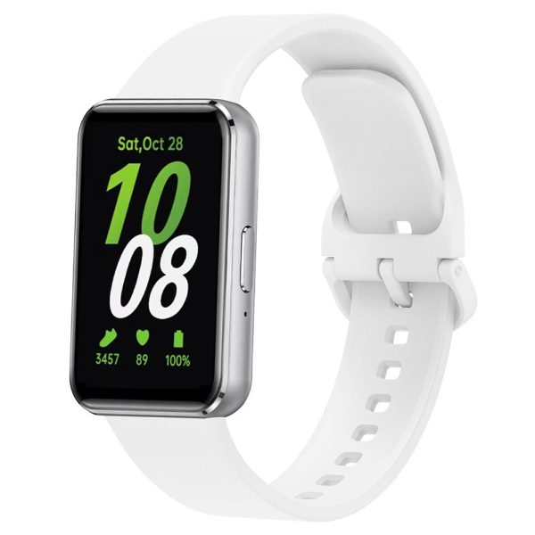 Samsung Galaxy Fit3 Silicone Strap Replacement Wrist band with Watch Case - White For Discount