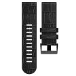 26mm Crocodile texture leather watch strap for Garmin watch - Black Fashion