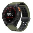 Garmin Fenix 7 Pro   Fenix 7 Replacement Band 22mm Silicone Strap with Magnetic Buckle - Army Green+Black Discount