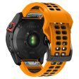 Garmin Fenix 7 dual color silicone watch strap - Orange   Black Supply