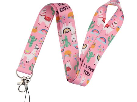 Universal cool pattern phone lanyard - Alpacas on the west and I Love Yous For Cheap