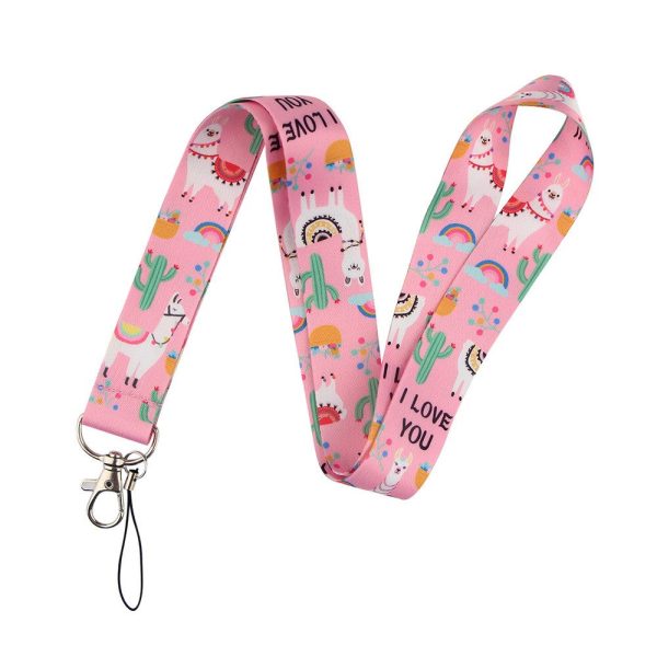 Universal cool pattern phone lanyard - Alpacas on the west and I Love Yous For Cheap