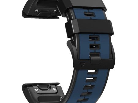 26mm dual color silicone watch strap for Garmin and Coros watch - Dark Blue   Black Cheap