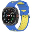 Samsung Galaxy Watch Ultra 47mm Silicone Sport Strap Breathable Dual Color Watch Strap - Blue     Yellow Sale