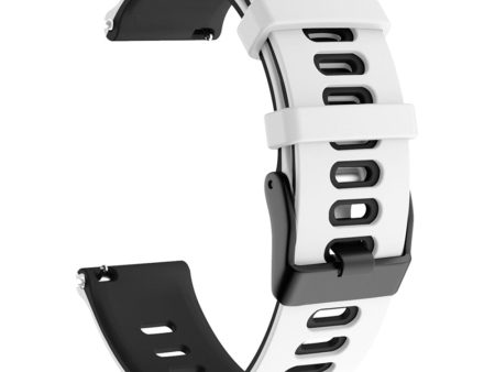 20mm Universal dual color silicone watch strap - White   Black Fashion