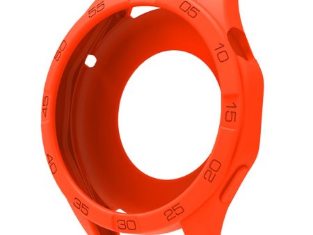 Huawei Watch GT 4 46mm Protective Case Silicone Cover with Dial Plate - Orange For Discount