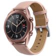 Samsung Galaxy Watch 3 (45mm) fine stitch genuine leather watch band - Light Brown For Cheap