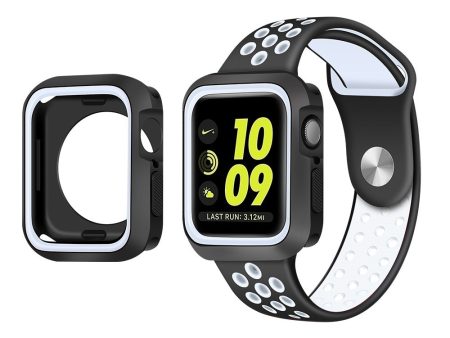 Apple Watch (41mm) dual color TPU cover + watch strap - Black   White Online Hot Sale