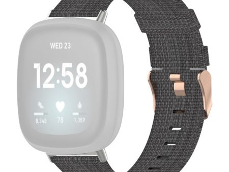 Fitbit Sense 2   Versa 4 nylon watch strap - Dark Grey Online Sale